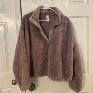 H&M cropped fuzzy sweatshirt